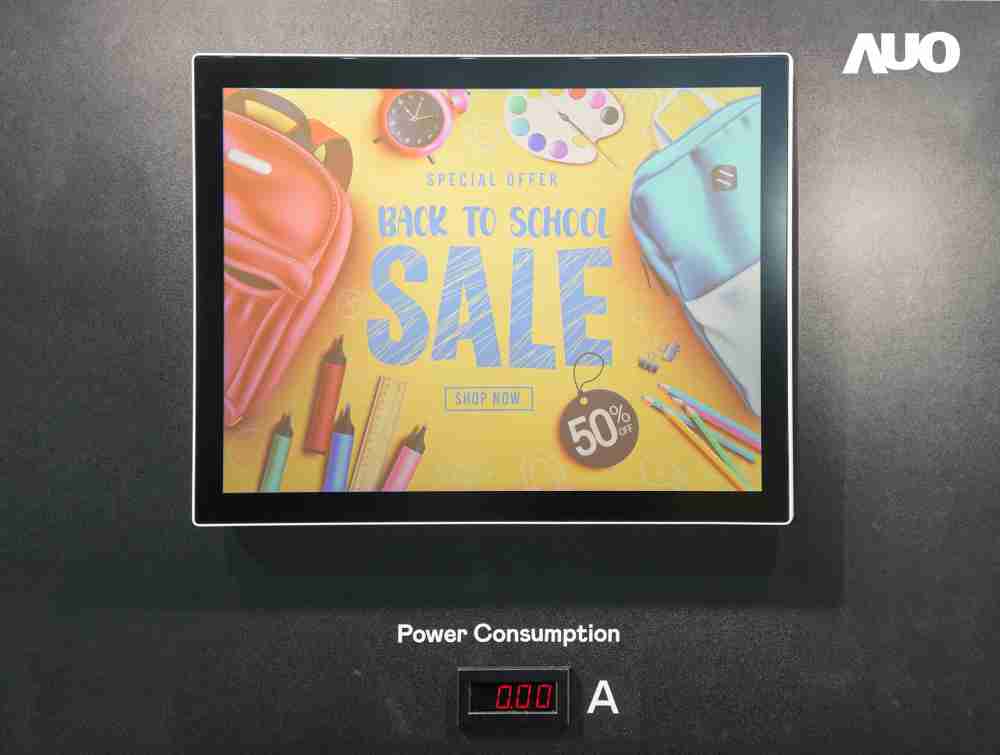 CG电子展示胆固醇液晶超低耗能户外全彩显示器，，ChLC（胆固醇液晶）以双稳态技术使静态显示零功耗，，具省电、、、高彩度、、环保的特性，，还整合软硬件系统解决方案，，可透过单一云端平台管理